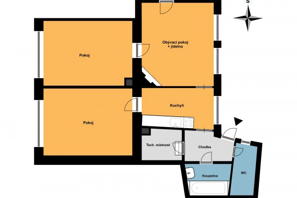 Pronájem prostorného bytu 3+1, 90 m², Brno – Soběšice, ul. Zeiberlichova