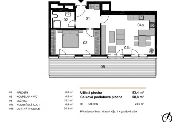 Pronájem 2+kk ul. Fuchsova Brno - Trnitá